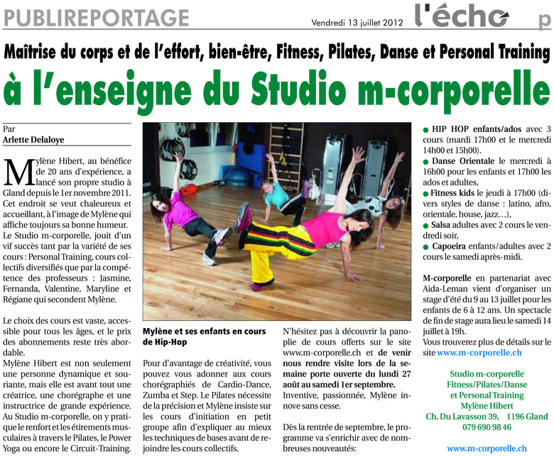 Publireportage Echo Rollois – 13 Juillet 2012