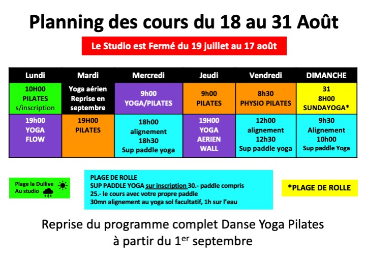 PLANNING aout