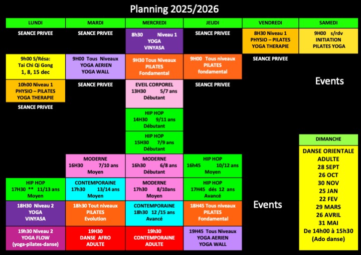 planning ajours